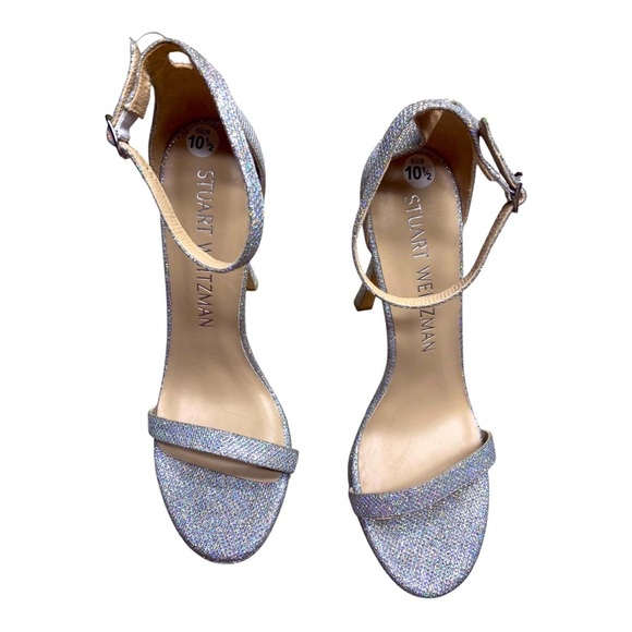 Stuart Weitzman Nudistcurve Hollywood Glitter Platform High Heel Sandals 10.5 - Picture 2 of 8